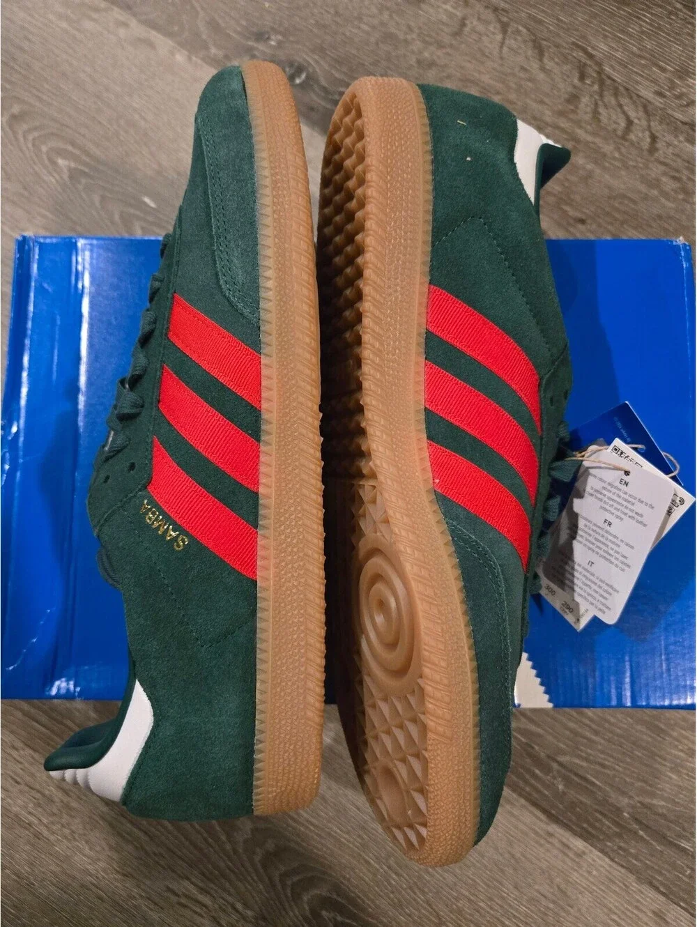 Adidas Samba OG Dark Green Better Scarlet Gum Men Size 12 IH6829 Box
